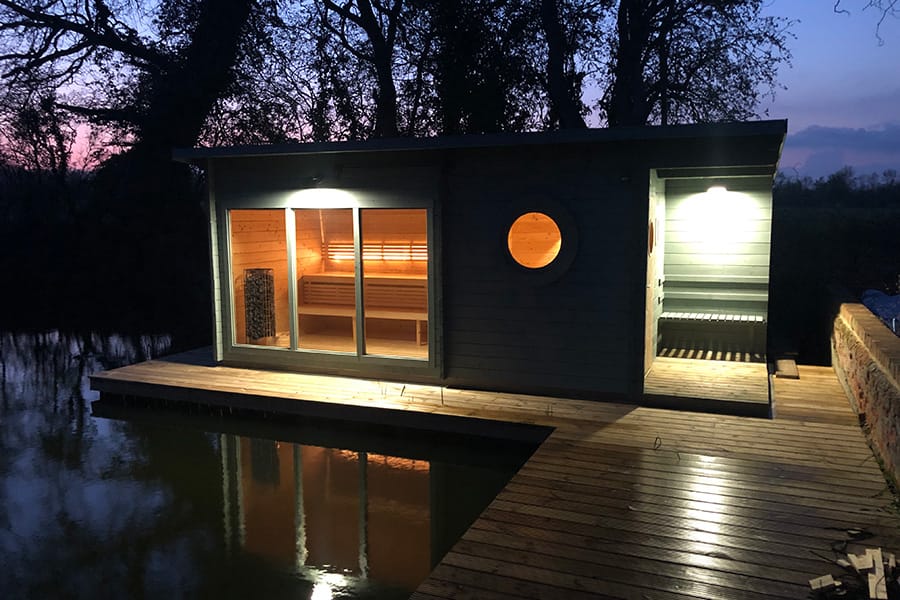 Sauna at night